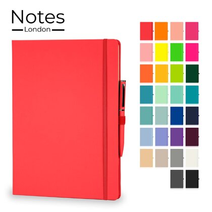 Notes London - Wilson A4 Certified Sustainably Sourced  Notebook & Pen Set in Red