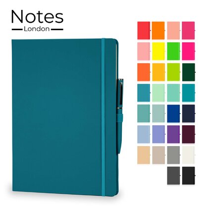 Notes London - Wilson A4 Certified Sustainably Sourced  Notebook & Pen Set in Teal