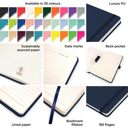 Notes London - Wilson A4 Certified Sustainably Sourced  Notebook & Pen Set in Teal