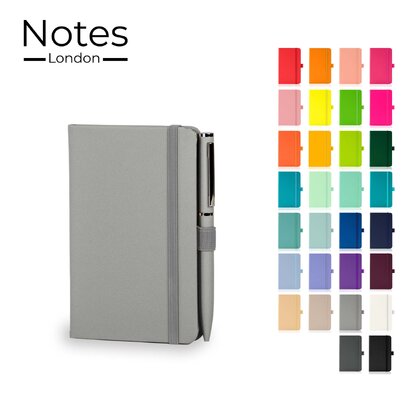 Notes London - Wilson A6 Certified Sustainably Sourced  Notebook & Pen Set in Grey