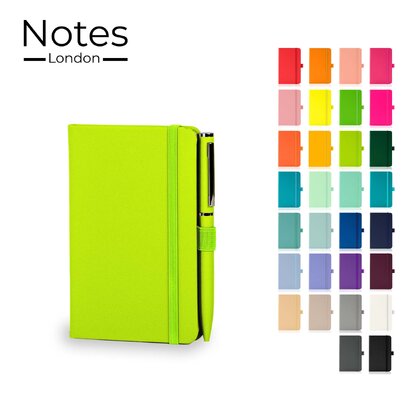Notes London - Wilson A6 Certified Sustainably Sourced  Notebook & Pen Set in Lime