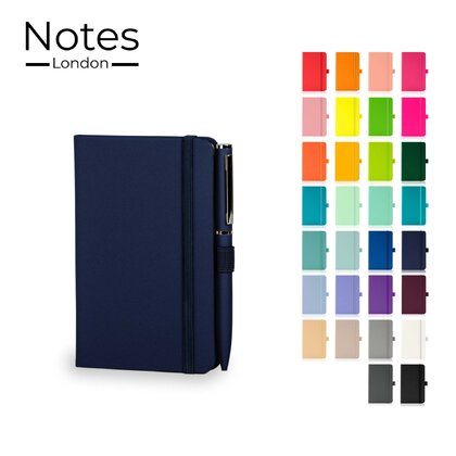 Notes London - Wilson A6 Certified Sustainably Sourced  Notebook & Pen Set in Navy