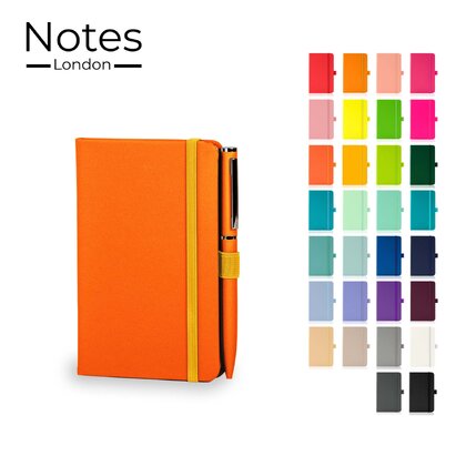 Notes London - Wilson A6 Certified Sustainably Sourced  Notebook & Pen Set in Orange