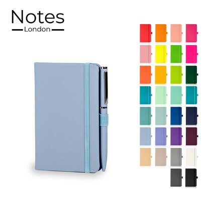 Notes London - Wilson A6 Certified Sustainably Sourced  Notebook & Pen Set Pastel Blue