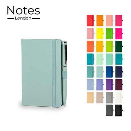 Notes London - Wilson A6 Certified Sustainably Sourced  Notebook & Pen Set in Pastel Celeste