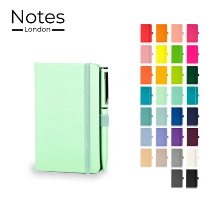 Notes London - Wilson A6 Certified Sustainably Sourced  Notebook & Pen Set in Pastel Mint