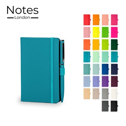 Notes London - Wilson A6 Certified Sustainably Sourced  Notebook & Pen Set in Teal