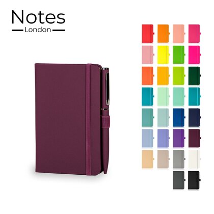 Notes London - Wilson A6 Certified Sustainably Sourced  Notebook & Pen Set in Burgundy
