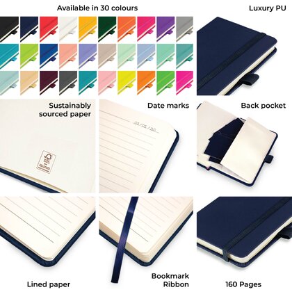 Notes London - Wilson A6 Certified Sustainably Sourced  Notebook & Pen Set in Burgundy