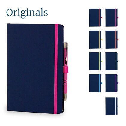Toretto A5 Lined Soft Touch PU Notebook & Pen Set in Pink