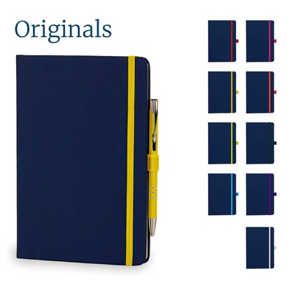 Toretto A5 Lined Soft Touch PU Notebook & Pen Set in Yellow
