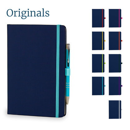 Toretto A5 Lined Soft Touch PU Notebook & Pen Set in Teal
