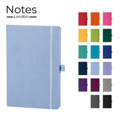 Holms A5 High Impact Thermal PU Cover Notebook in Pastel Blue