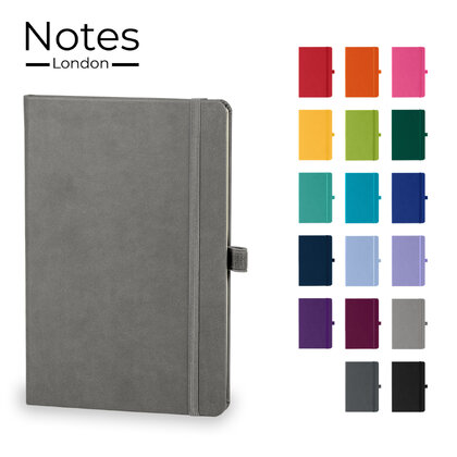 Holms A5 High Impact Thermal PU Cover Notebook & Pen Set in Light Grey