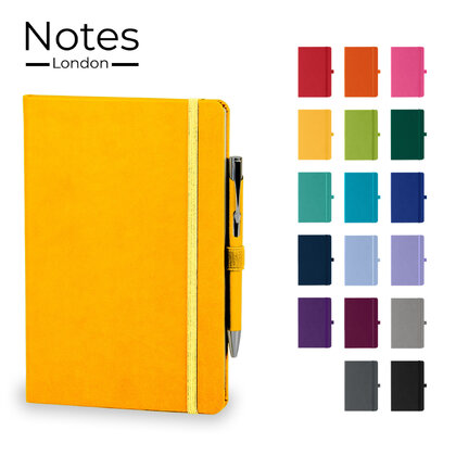Holms A5 High Impact Thermal PU Cover Notebook & Pen Set in Yellow