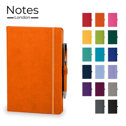 Holms A5 High Impact Thermal PU Cover Notebook & Pen Set in Orange