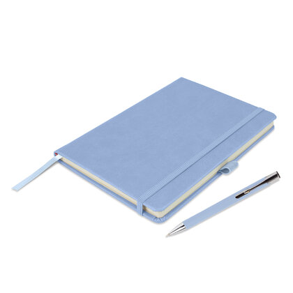 Holms A5 High Impact Thermal PU Cover Notebook & Pen Set in Pastel Blue