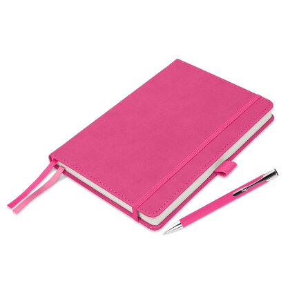 Moretti A5 Luxury Notebook & Pen Set in Pink