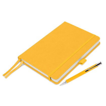 Moretti A5 Luxury Notebook & Pen Set in Yellow