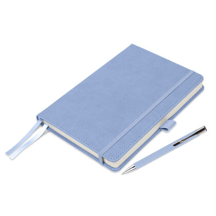 Moretti A5 Luxury Notebook & Pen Set in Pastel Blue