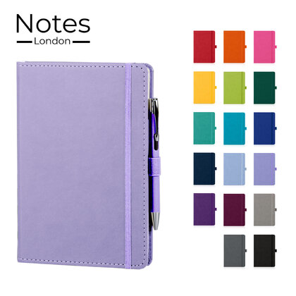 Moretti A5 Luxury Notebook & Pen Set in Pastel Purple