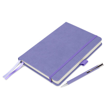 Moretti A5 Luxury Notebook & Pen Set in Pastel Purple