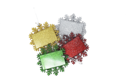 Sparkling glitter effect Snow Flake shaped Christmas decoration