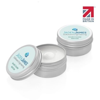 Avocado & Cucumber Hand Cream in an Aluminium Tin, 30ml