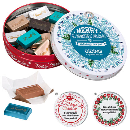 Magnetic Tin Advent Calendar with Lindt Naps