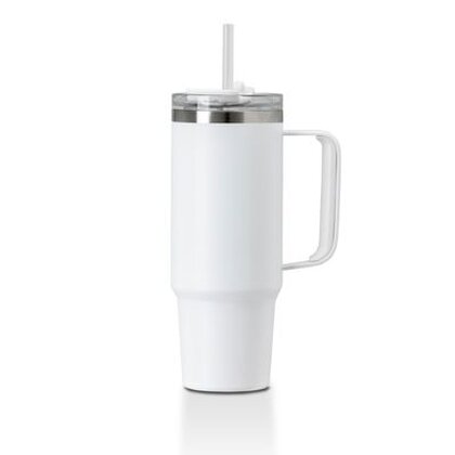 Grande 880ml recycled insulated cup with straw