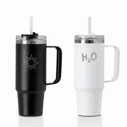Grande 880ml recycled insulated cup with straw