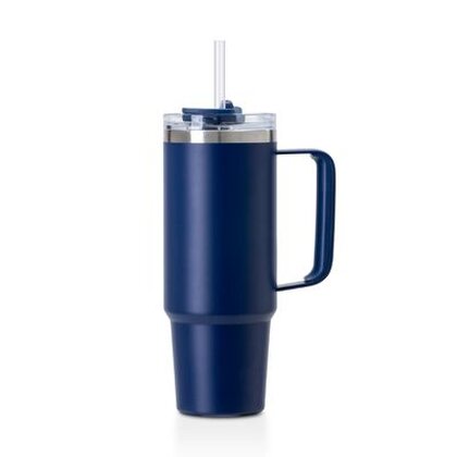 Grande 880ml recycled insulated cup with straw