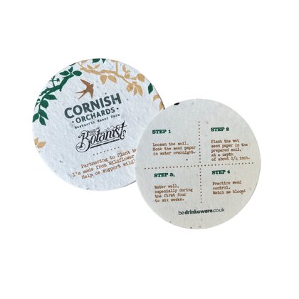 93mm Dia Seed Paper Coaster - 220gsm