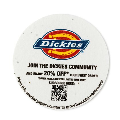 93mm Dia Seed Paper Coaster - 220gsm