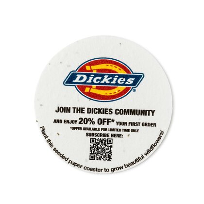 93mm Dia Seed Paper Coaster - 220gsm