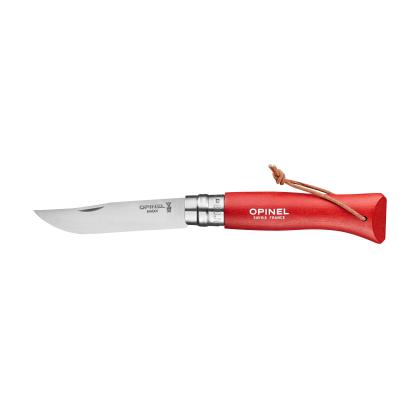 Opinel Colorama No 08 pocket knife in a belt pouch