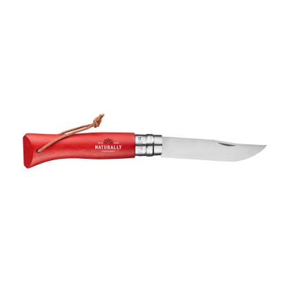 Opinel Colorama No 08 pocket knife in a belt pouch