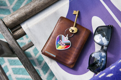 Recycled PRIDE Heart Shaped Keyring