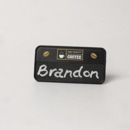 Always Recycled Chalkboard Name Badge &ndash; Rectangular Low Window - Combo Clip