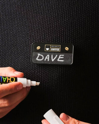 Always Recycled Chalkboard Name Badge &ndash; Rectangular Low Window - Combo Clip