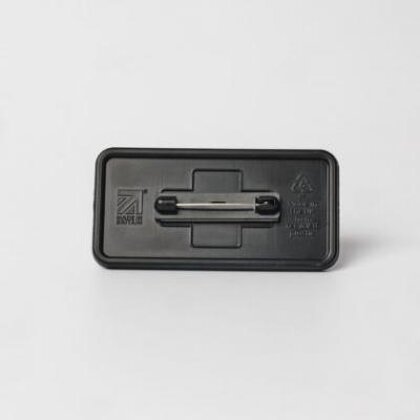 Always Recycled Chalkboard Name Badge &ndash; Rectangular Low Window - Safety Pin