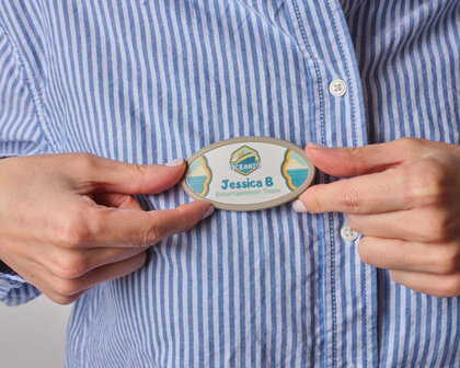Always Recycled Select Name Badge - Oval - Combo Clip