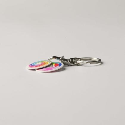 Recycled Multi Euro Trolley Coin Keyring