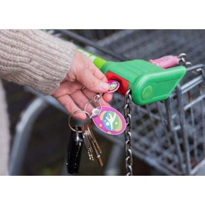 Recycled TrolleyMate Coin & Rectangle Keyring