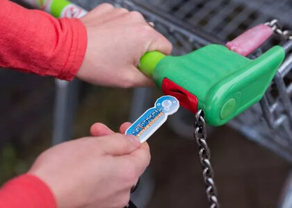 Recycled Trolley Stick Oblong Keyring