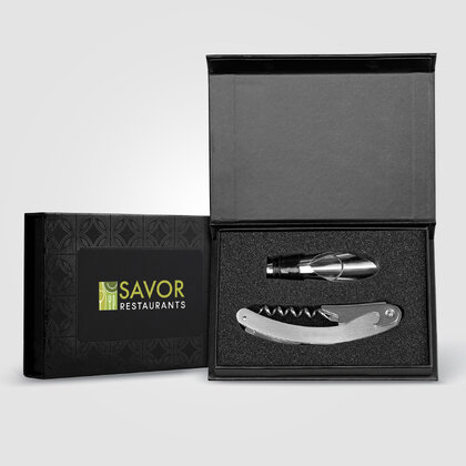 Raven Stainless Steel & Silicone Wine Set & Gift Box &ndash; 2 Pcs