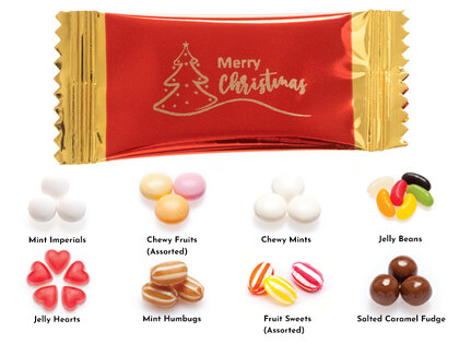 CHRISTMAS ORGANZA GIFT BAGS WITH CHOCOLATES OR SWEETS, ECO-friendly