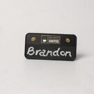Always Recycled Chalkboard Name Badge &ndash; Rectangular Low Window - Magnet back