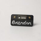 Always Recycled Chalkboard Name Badge &ndash; Rectangular Low Window - Safety Pin