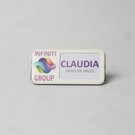 Always Recycled Reusable Name Badge &ndash; Rectangular Right Window - Safety Pin